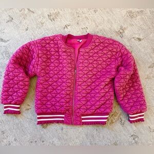VOY Pink Quilted Bomber Jacket – Women’s Size Large